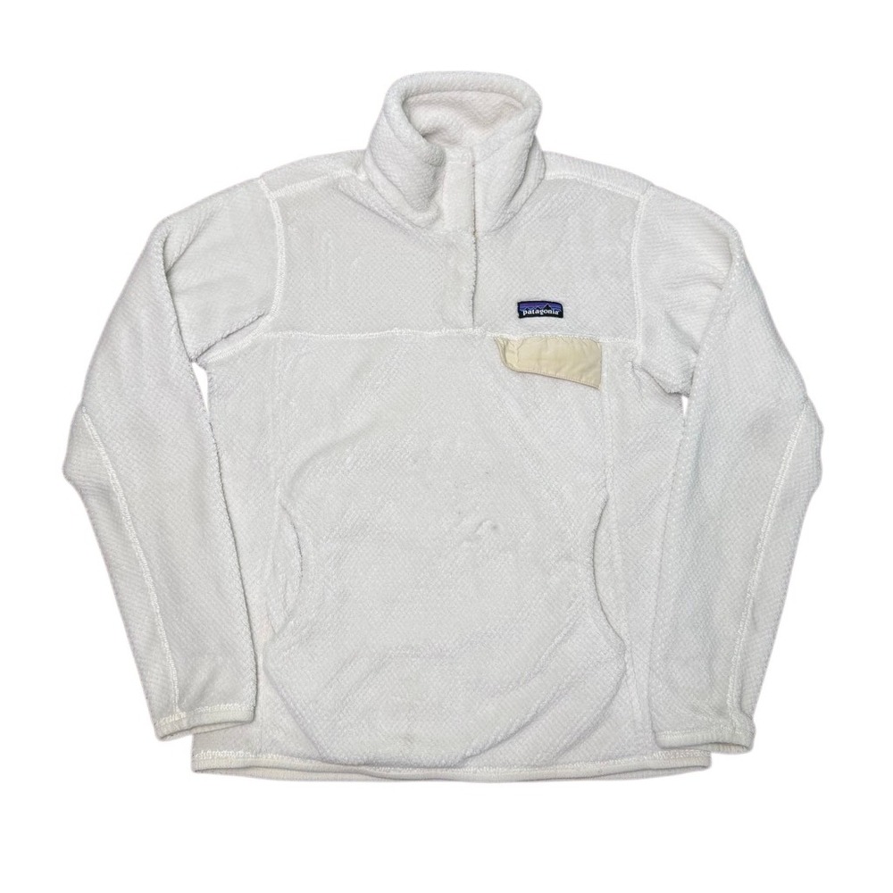 Patagonia‎ Women's Re-Tool Half-Snap Pullover White Size Medium Sweater Jacket - Picture 2 of 8